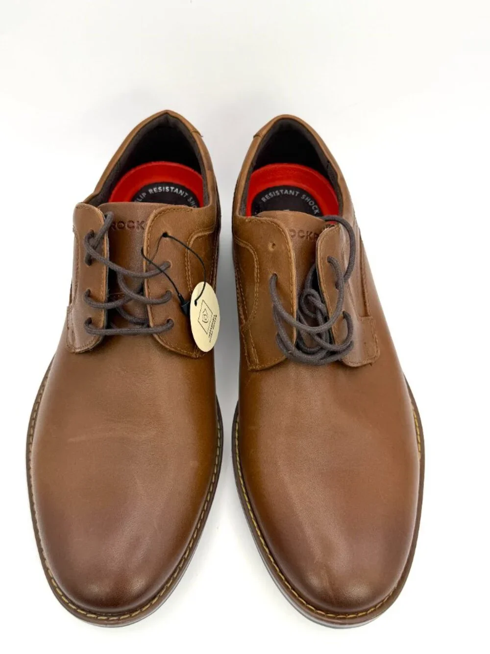 Rockport Men’s Brown Leather Waterproof Slip Resistant Derby Dress  Size 8.5